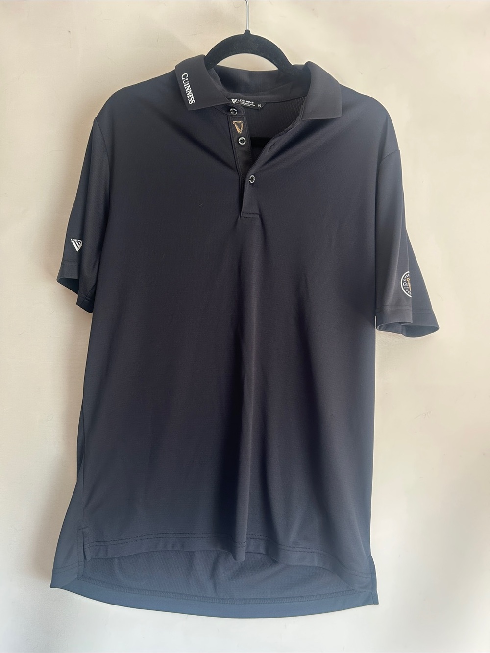 Levelwear Guinness Black Men's Polo Shirt size large